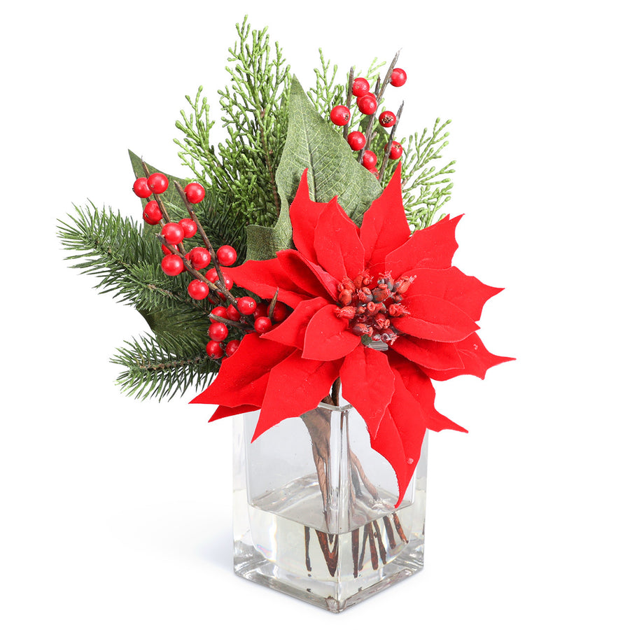 Poinsettia & Pine Arrangement