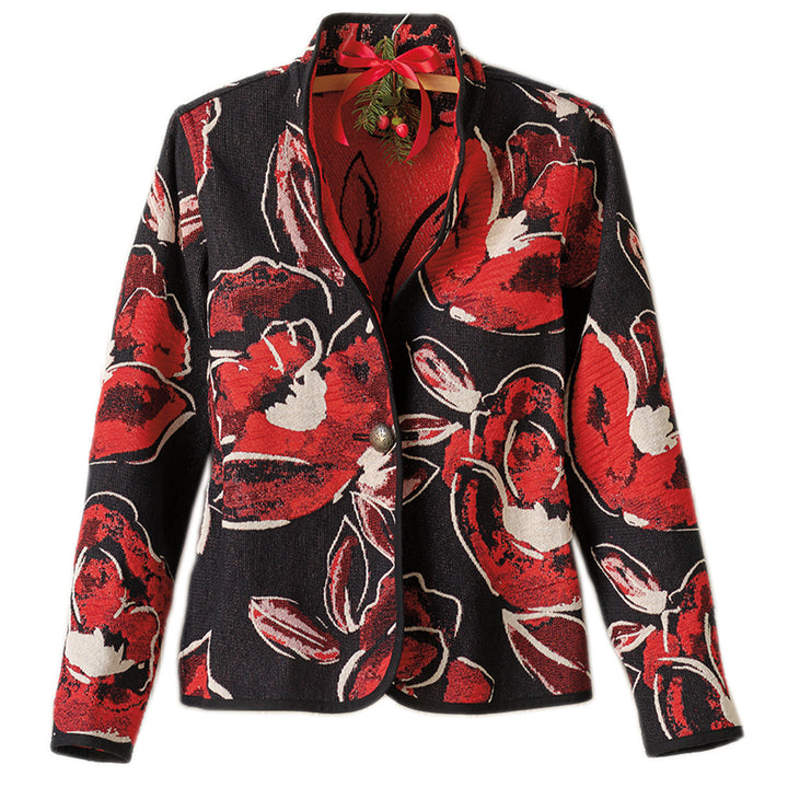 Red and Black Floral Jacket