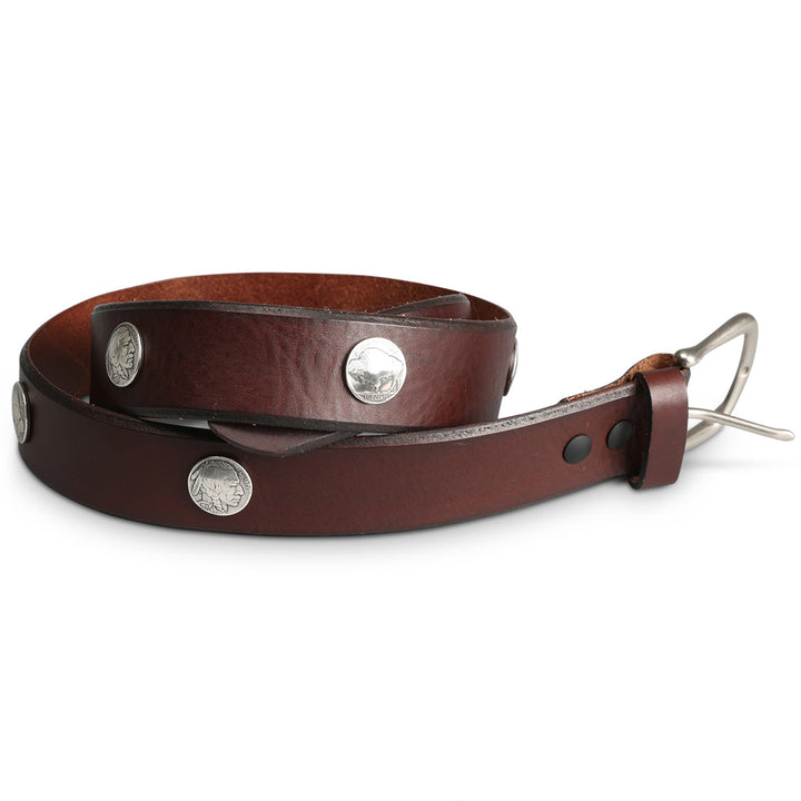 Men's Buffalo Nickel Leather Belt