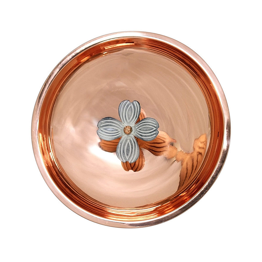 Copper Plated Dogwood Birdbath