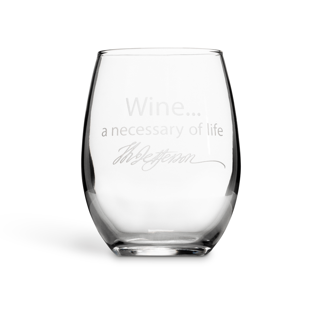 Monticello "Necessary" Wine Glass  Monticello Shop